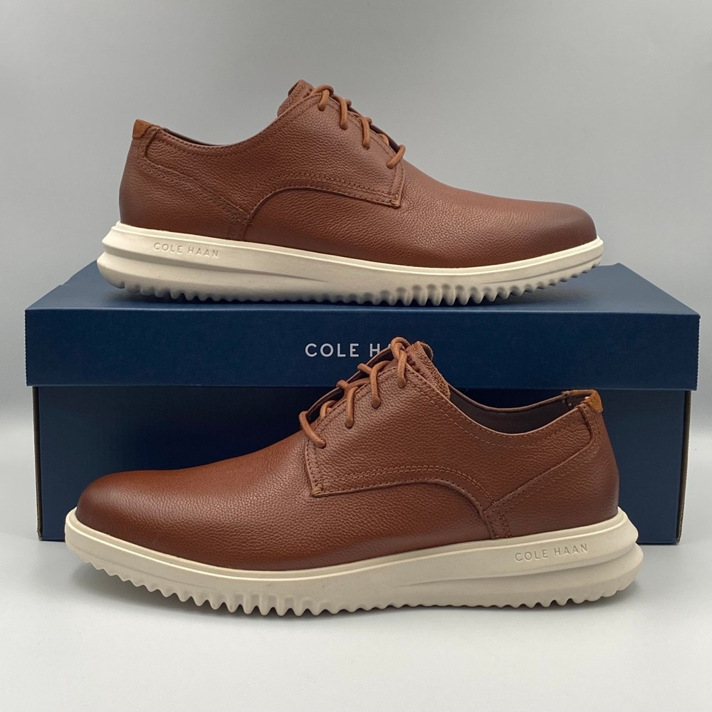 Cole Haan Grand+ Plain Toe Oxford British Tan Leather‎ Shoes Men's 8.5 M C36935